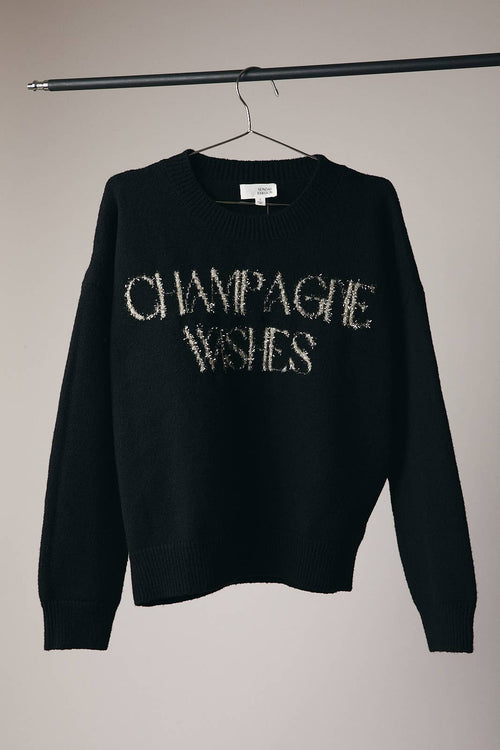 "CHAMPAGNE WISHES" SWEATER TOP - Sugar Co.