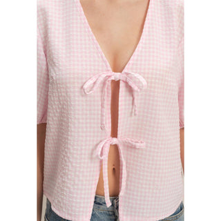 Check Bow Blouse - Sugar Co.