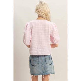 Check Bow Blouse - Sugar Co.