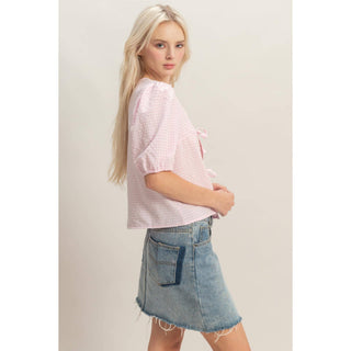 Check Bow Blouse - Sugar Co.