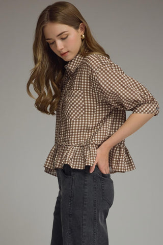 Checked Out & Chic Top - Sugar Co.