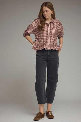 Checked Out & Chic Top - Sugar Co.