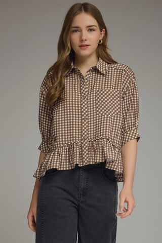 Checked Out & Chic Top - Sugar Co.