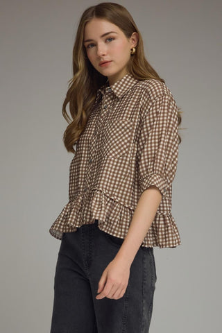 Checked Out & Chic Top - Sugar Co.