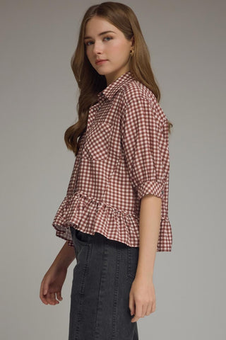 Checked Out & Chic Top - Sugar Co.