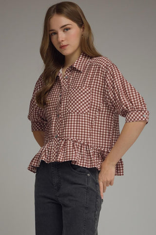 Checked Out & Chic Top - Sugar Co.
