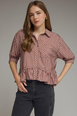 Checked Out & Chic Top - Sugar Co.
