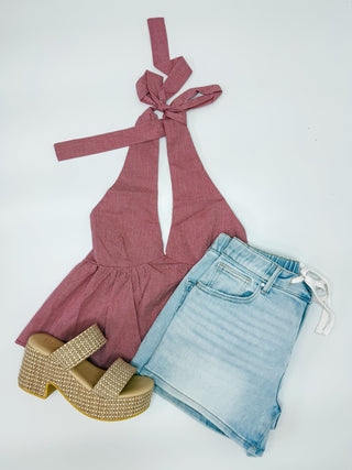 Cherry Picnic Halter Top - Sugar Co.