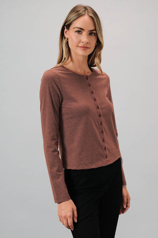 Cinnamon Stripe Cardigan - Sugar Co.