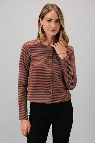 Cinnamon Stripe Cardigan - Sugar Co.