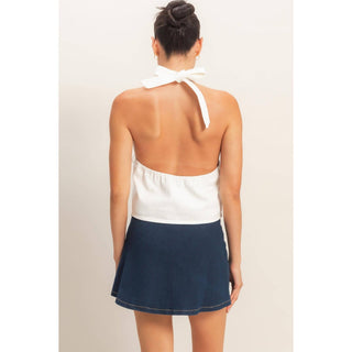 City Muse Denim Halter Top - Sugar Co.