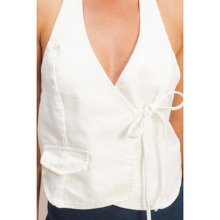 City Muse Denim Halter Top - Sugar Co.