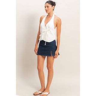 City Muse Denim Halter Top - Sugar Co.