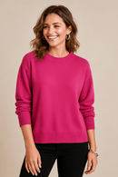 Classic Crew Sweater Raspberry Pink - Sugar Co.
