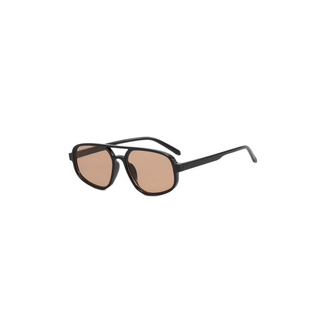 Classic Square Sunglasses – Black Frame + Brown Lens - Sugar Co.