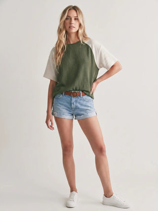 Cloudy Knit Color Block Top - Sugar Co.