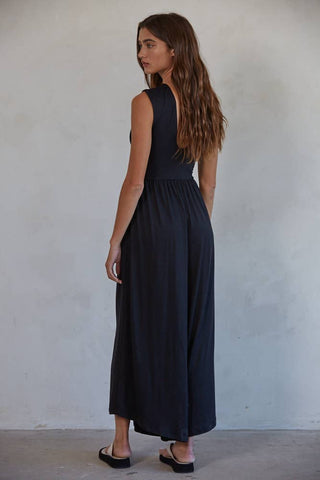 Coast Open Back Jumpsuit Black - Sugar Co.