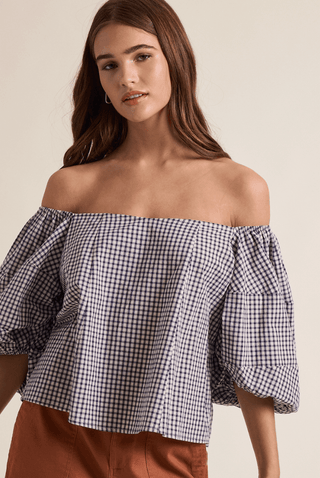 Coastal Check Off - Shoulder Top - Sugar Co.