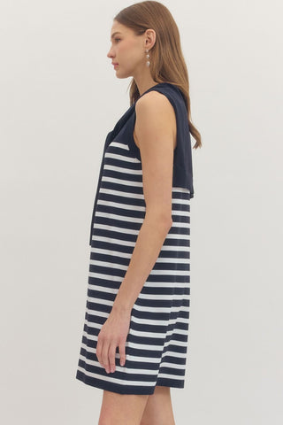 Coastal Club Dress Navy - Sugar Co.