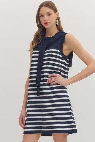 Coastal Club Dress Navy - Sugar Co.