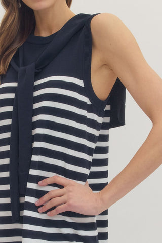 Coastal Club Dress Navy - Sugar Co.
