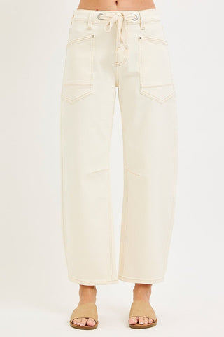 Coastal Ease Barrel Pants Ivory - Sugar Co.