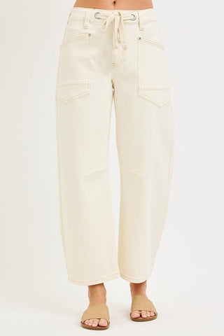 Coastal Ease Barrel Pants Ivory - Sugar Co.