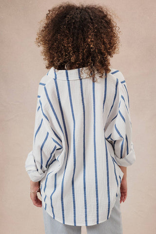 Coastal Lines Gauze Button Up - Sugar Co.