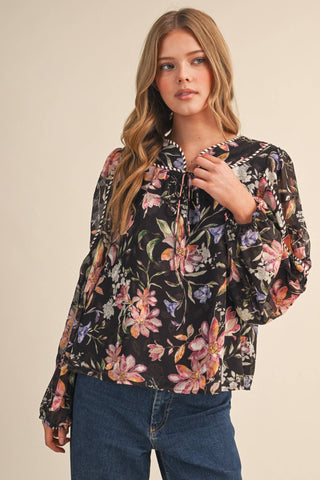 Cocoa Floral Top - Sugar Co.