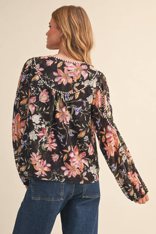 Cocoa Floral Top - Sugar Co.