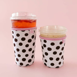 Coffee Cup Cover - Brown Polka Dots: Large 24oz - Sugar Co.