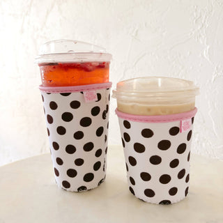 Coffee Cup Cover - Brown Polka Dots: Small 16oz - Sugar Co.