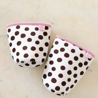 Coffee Cup Cover - Brown Polka Dots: Small 16oz - Sugar Co.