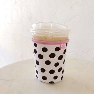 Coffee Cup Cover - Brown Polka Dots: Small 16oz - Sugar Co.