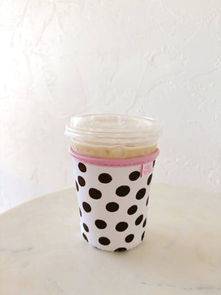 Coffee Cup Cover - Brown Polka Dots: Small 16oz - Sugar Co.