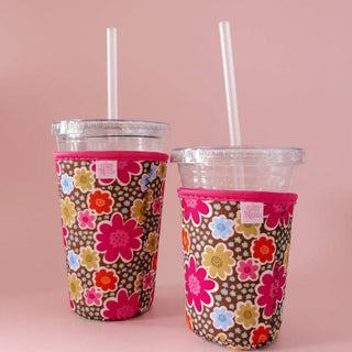Coffee Cup Cover - Caroline's Cosmos- Iced Drink Sleeve: Large / 24oz - Sugar Co.