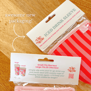 Coffee Cup Cover - Strawberry Field - Iced Drink Sleeve: Large / 24oz - Sugar Co.