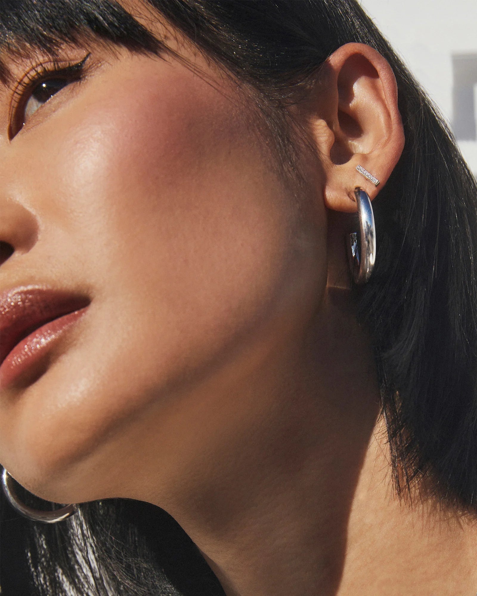 Colette Hoop Earrings in Silver - Sugar Co.