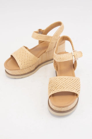 Cora Raffia Wedge - Sugar Co.
