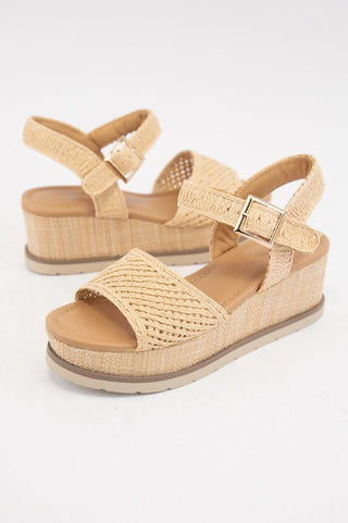 Cora Raffia Wedge - Sugar Co.