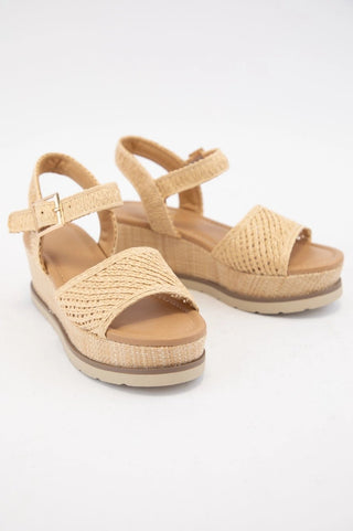 Cora Raffia Wedge - Sugar Co.