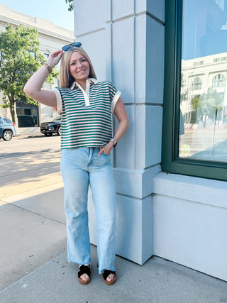 Country Club Stripe Top - Sugar Co.