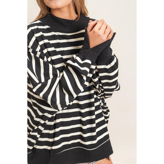 Cozy & Striped Mock Neck - Sugar Co.