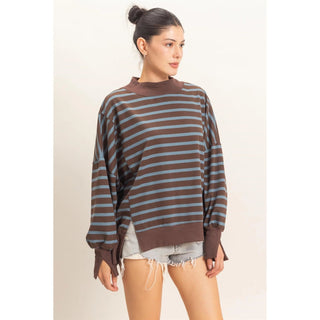 Cozy & Striped Mock Neck - Sugar Co.
