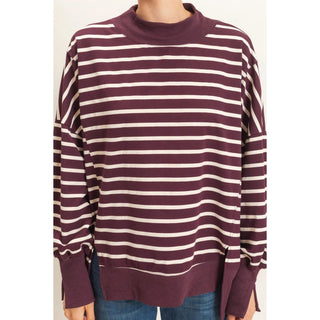 Cozy & Striped Mock Neck - Sugar Co.