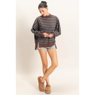 Cozy & Striped Mock Neck - Sugar Co.
