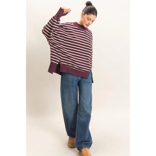 Cozy & Striped Mock Neck - Sugar Co.