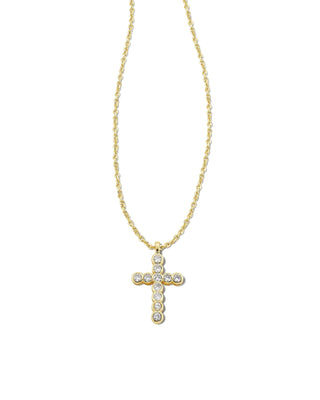Cross Crystal Pendant Necklace Gold - Sugar Co.