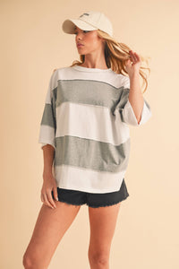 Polly Color Block Top Green