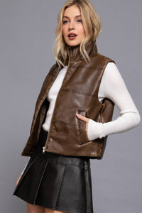 Francie Faux Leather Vest